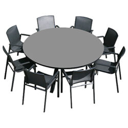 Westminster Madison Round 8 Seater Garden Dining Set Charcoal Grey